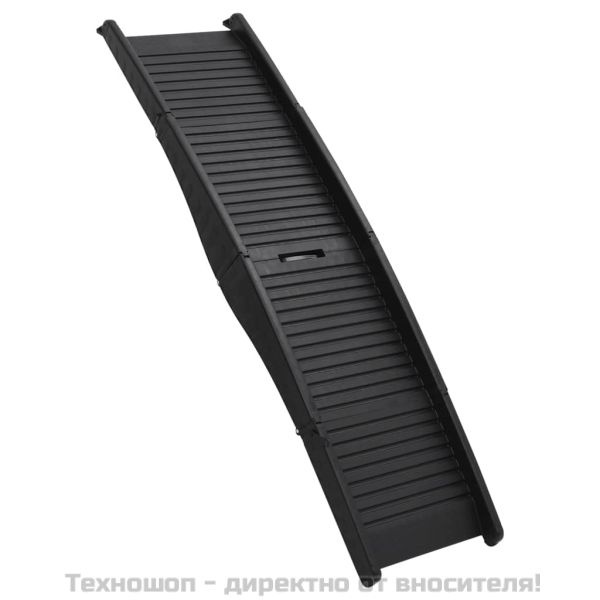 Сгъваема рампа за кучета, черна, 153x40x12,5 см, пластмаса