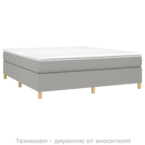 Боксспринг легло с матрак, светлосиво, 160x200 см, плат