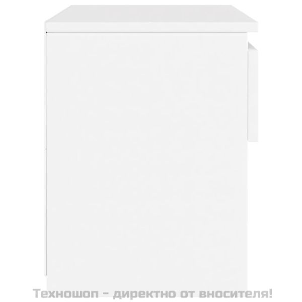 Нощни шкафчета, 2 бр, бели, 40x30x39 см, инженерно дърво