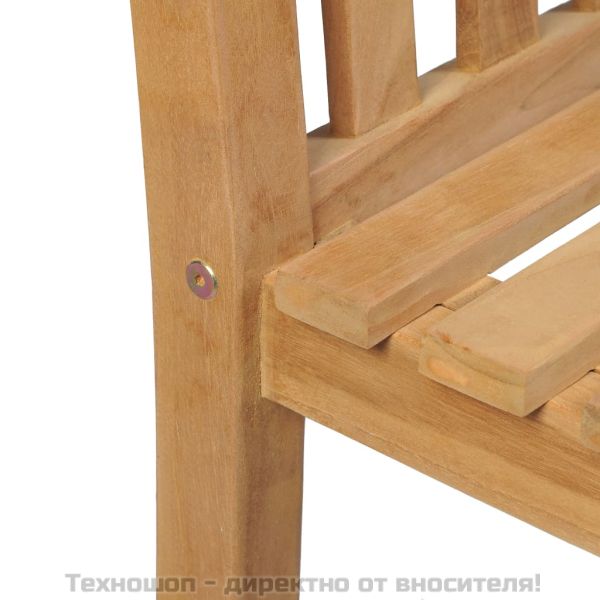 Градински трапезен комплект, 5 части, тиково дърво масив