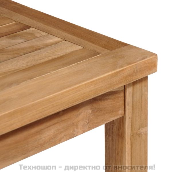 Градински трапезен комплект, 5 части, тиково дърво масив