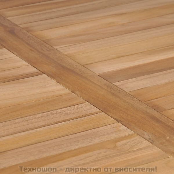 Градински трапезен комплект, 5 части, тиково дърво масив