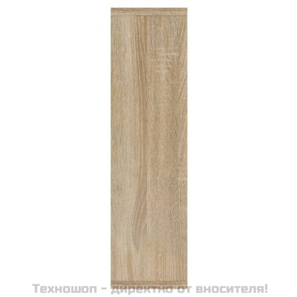 Огледален шкаф с LED, дъб сонома, 76x15x55 см