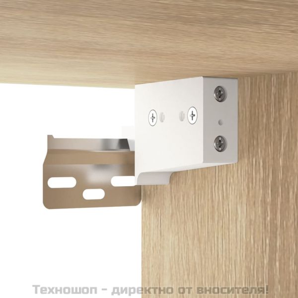 Огледален шкаф с LED, дъб сонома, 76x15x55 см