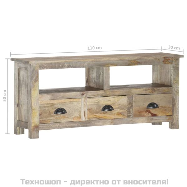 ТВ шкаф, 110x30x50 см, мангово дърво масив