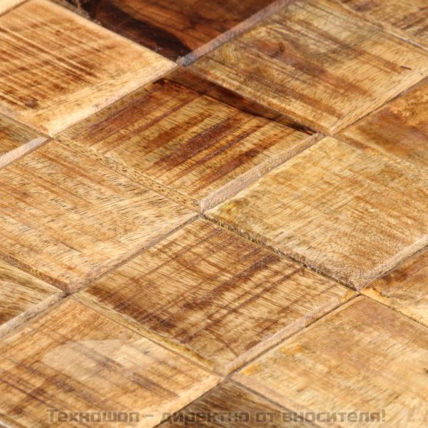 Маси за кафе, 2 бр, с дизайн на блокчета, грубо мангово дърво