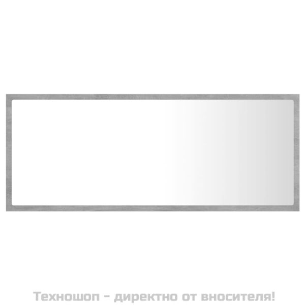 LED огледало за баня, бетонно сиво, 100x8,5x37 см, акрил