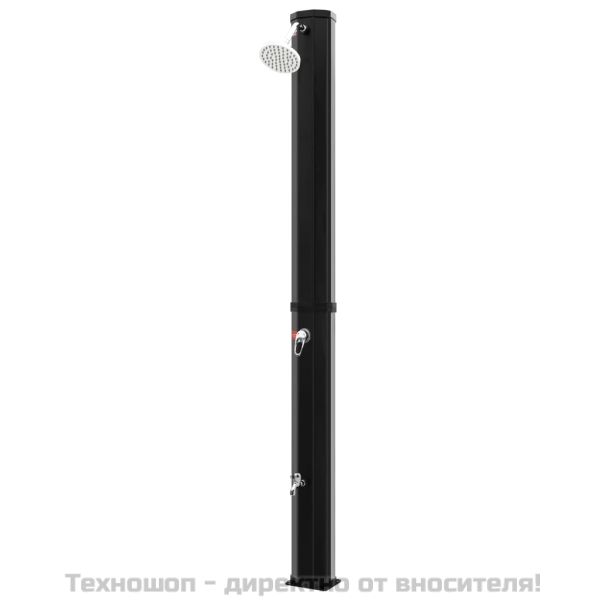 Външен соларен душ с душ слушалка и кран 35 л черен