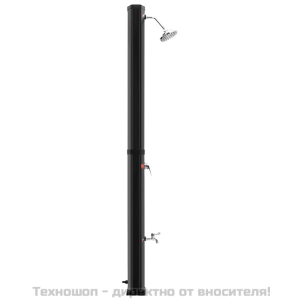 Външен соларен душ с душ слушалка и кран 35 л черен