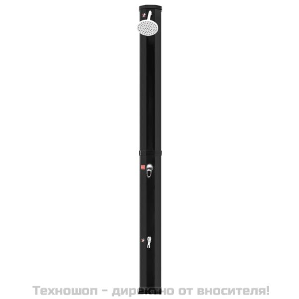 Външен соларен душ с душ слушалка и кран 35 л черен