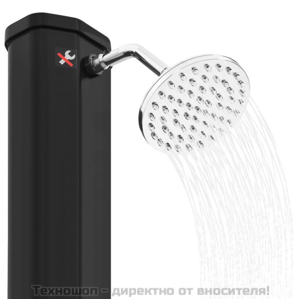 Външен соларен душ с душ слушалка и кран 35 л черен