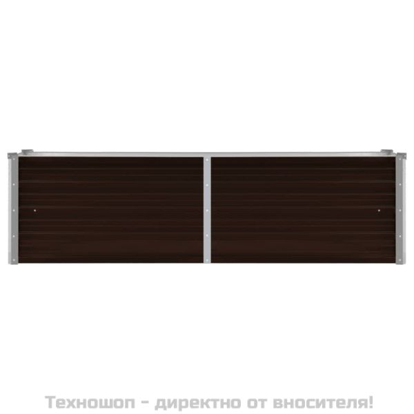 Градинска висока леха кафява 160x40x45 см поцинкована стомана