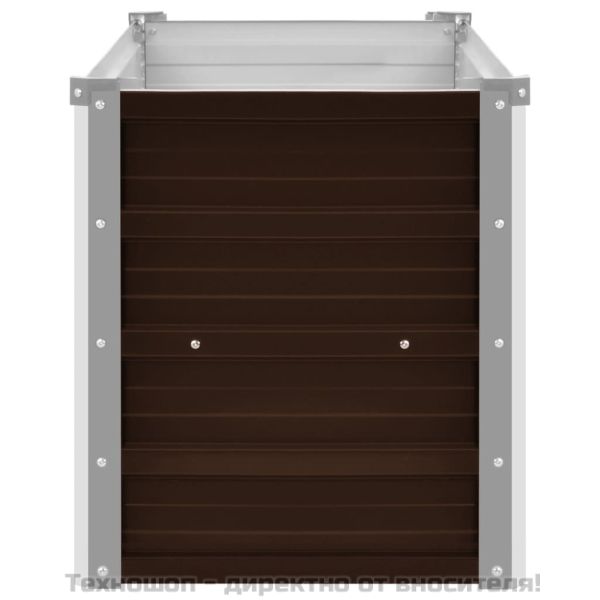 Градинска висока леха кафява 160x40x45 см поцинкована стомана