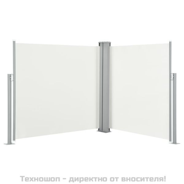 Прибираща се странична тента, кремава, 120x600 см