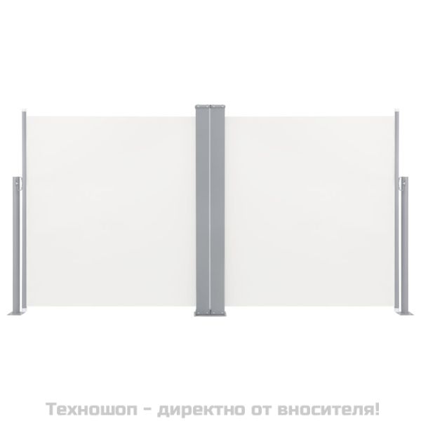 Прибираща се странична тента, кремава, 120x600 см