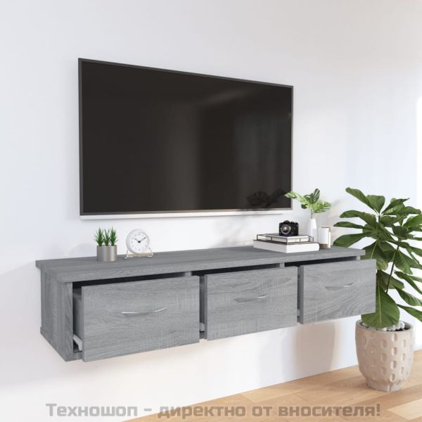 Стенен шкаф, сив сонома, 88x26x18,5 см, инженерно дърво
