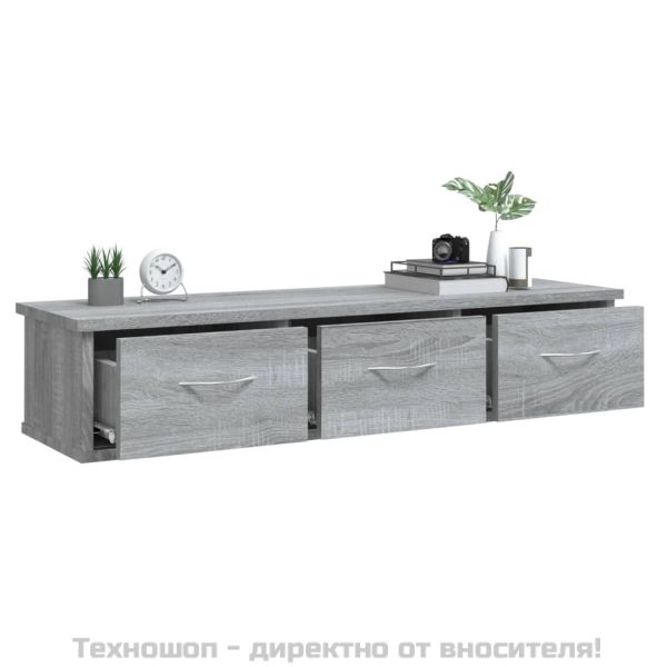 Стенен шкаф, сив сонома, 88x26x18,5 см, инженерно дърво