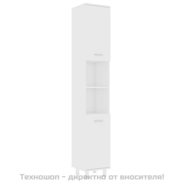 Шкаф за баня, бял, 30x30x179 см, инженерно дърво