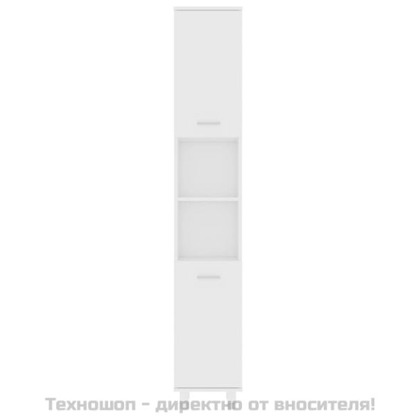 Шкаф за баня, бял, 30x30x179 см, инженерно дърво