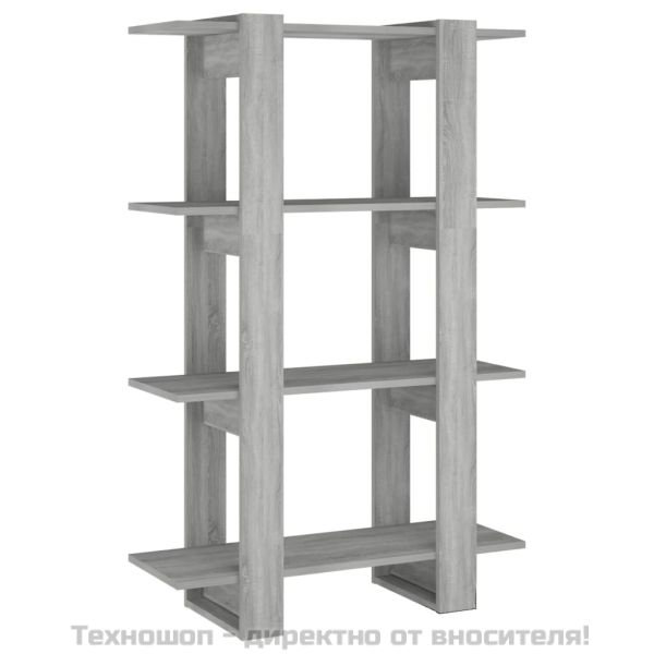 Библиотека/разделител за стая, сив сонома, 80x30x123,5 см