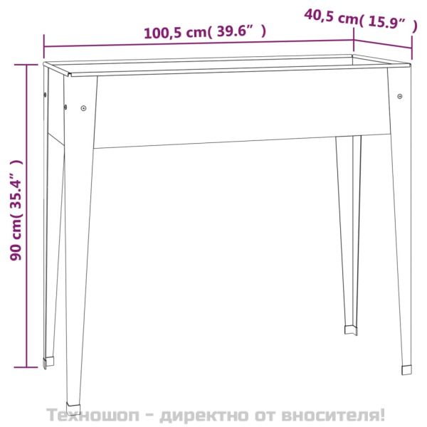Градинска кашпа, 100,5x40,5x90 см, поцинкована стомана