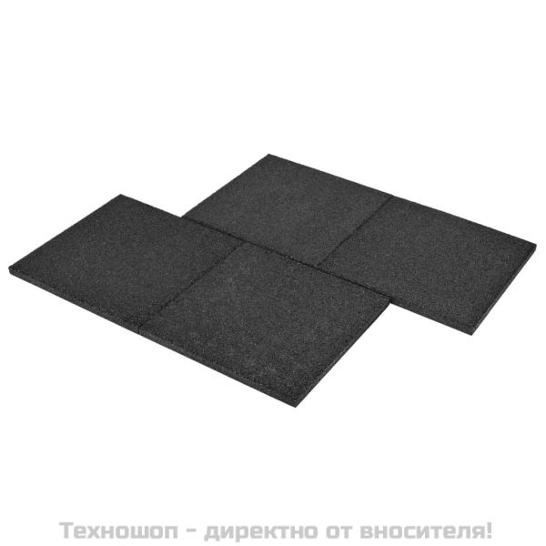 Ударопоглъщащи каучукови плочи, 6 бр, черни, 50x50x3 см