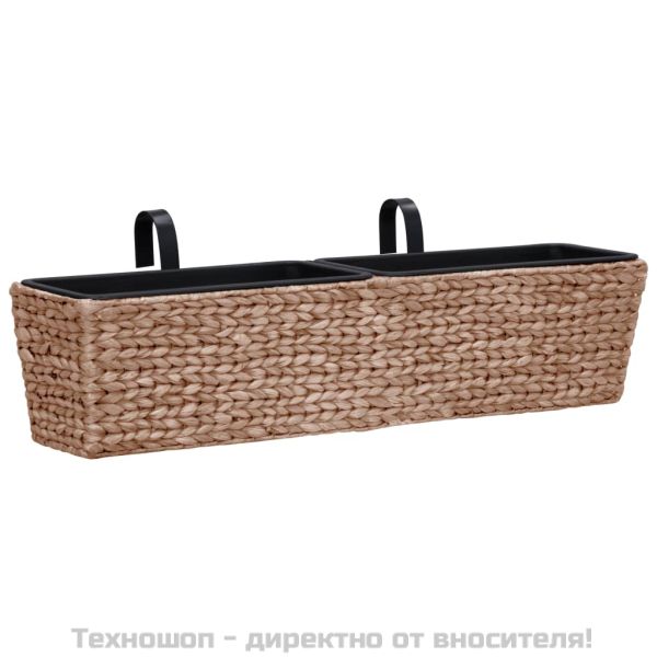 Кашпи, 2 бр, воден хиацинт, кафяв