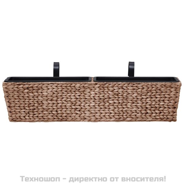 Кашпи, 2 бр, воден хиацинт, кафяв