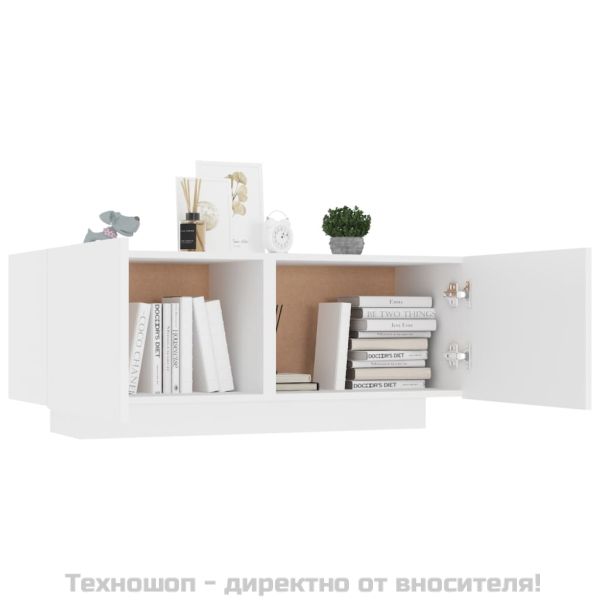 ТB шкаф, бял, 100x35x40 см, инженерно дърво
