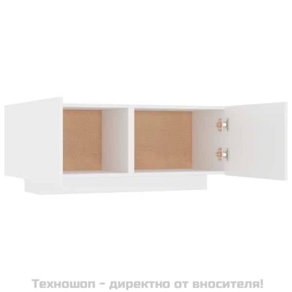 ТB шкаф, бял, 100x35x40 см, инженерно дърво