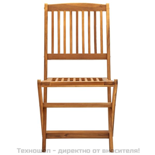 Сгъваеми градински столове, 4 бр, акация масив