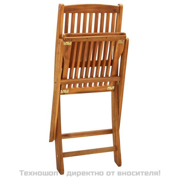 Сгъваеми градински столове, 4 бр, акация масив