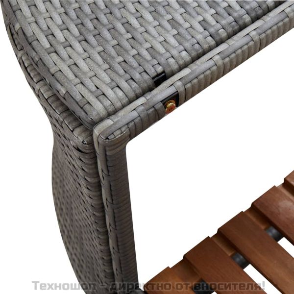 Квадратен спа съраунд, сив, 268x268x55 см, полиратан