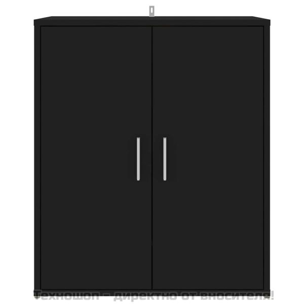 Шкаф за обувки, черен, 60x35x70 см, инженерно дърво