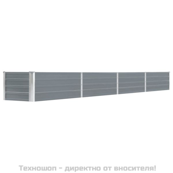 Градинска висока леха поцинкована стомана 320x40x45 см сива