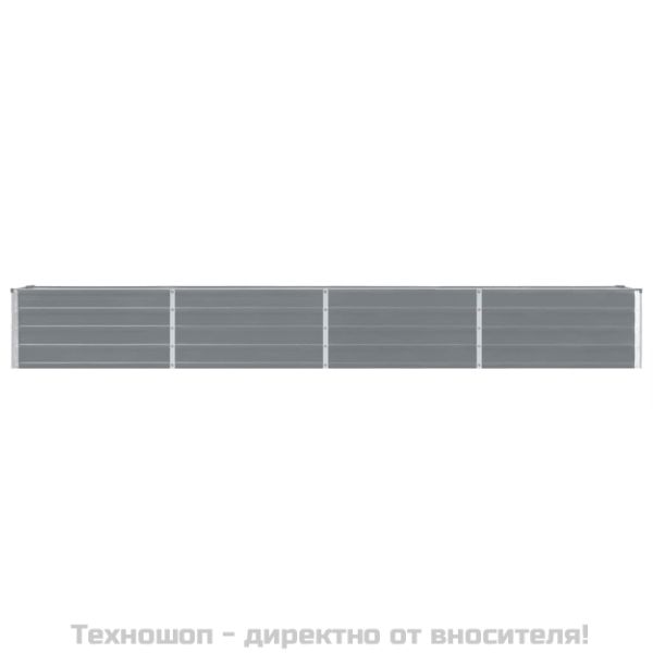 Градинска висока леха поцинкована стомана 320x40x45 см сива