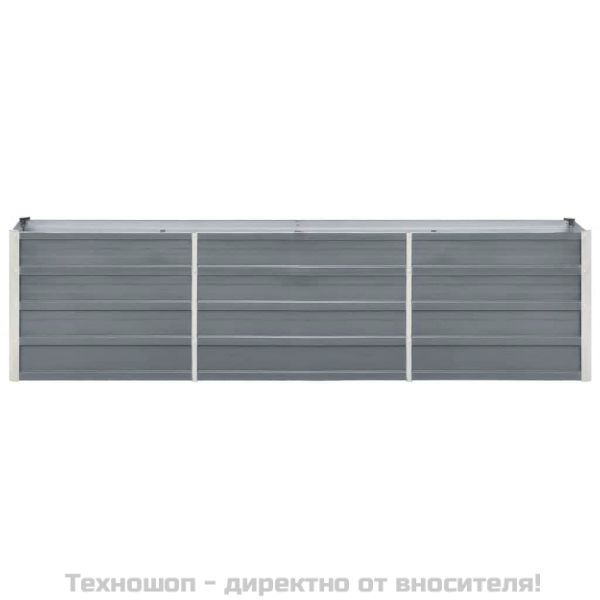 Градинска висока леха поцинкована стомана 240x40x45 см сива