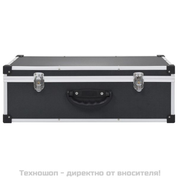 CD куфар за 80 диска, алуминий, ABS, черен