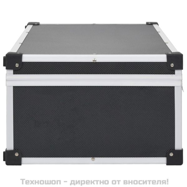CD куфар за 80 диска, алуминий, ABS, черен