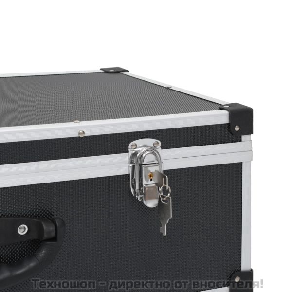 CD куфар за 80 диска, алуминий, ABS, черен