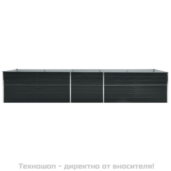 Градинска висока леха поцинкована стомана 400x80x77 см антрацит