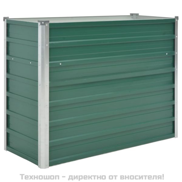 Градинска висока леха поцинкована стомана 100x40x77 см зелена