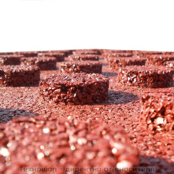 Ударопоглъщащи каучукови плочи, 6 бр, 50x50x3 см, червени