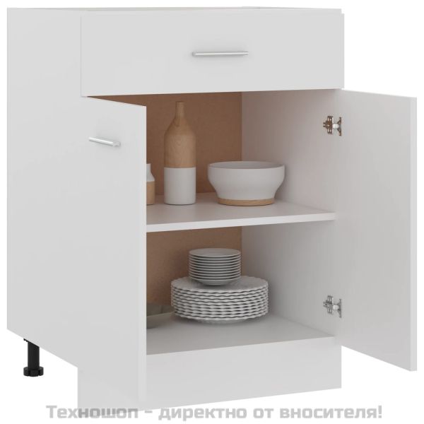 Шкаф с чекмеджета "Lyon", бял, 60x46x81,5 см, инженерно дърво