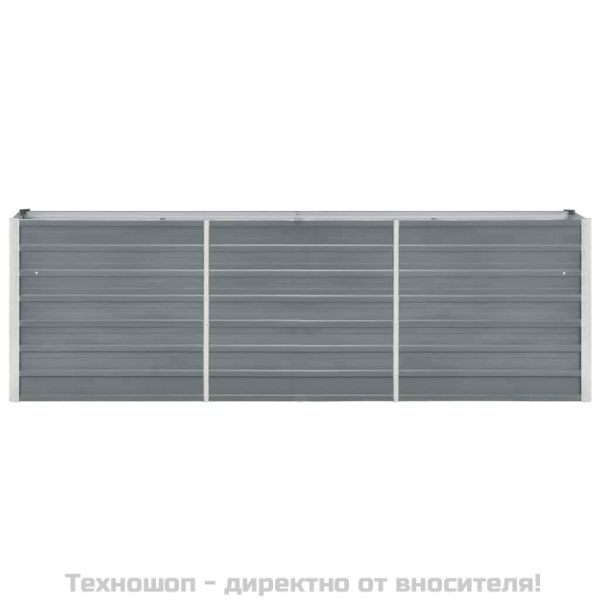 Градинска висока леха поцинкована стомана 240x40х77 см сива
