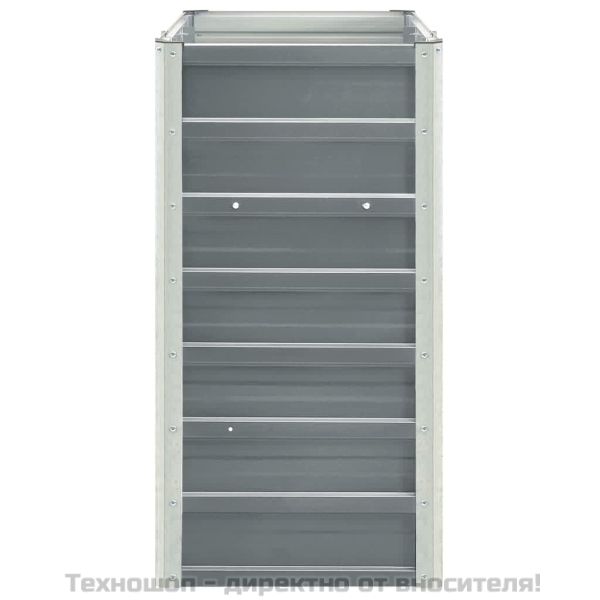 Градинска висока леха поцинкована стомана 240x40х77 см сива