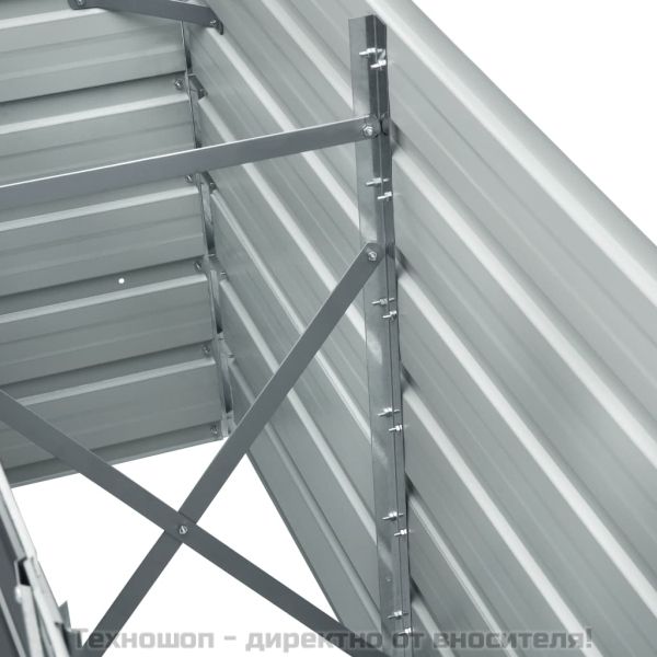 Градинска висока леха поцинкована стомана 240x40х77 см сива