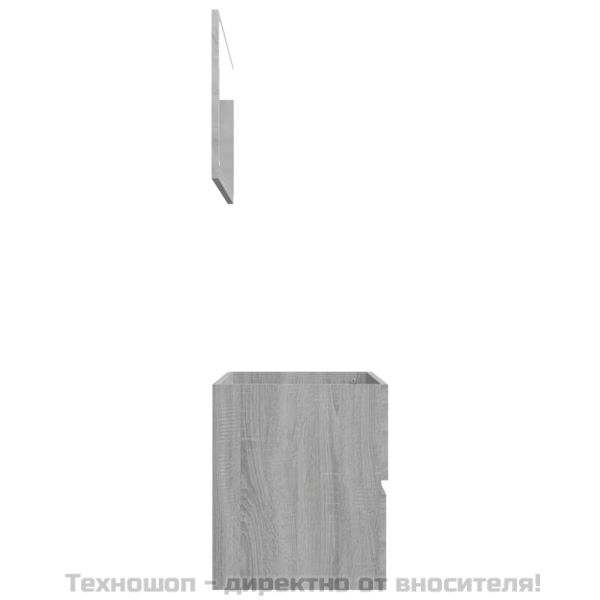 Комплект мебели за баня от 2 части сив сонома инженерно дърво