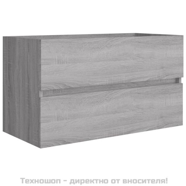 Комплект мебели за баня от 2 части сив сонома инженерно дърво