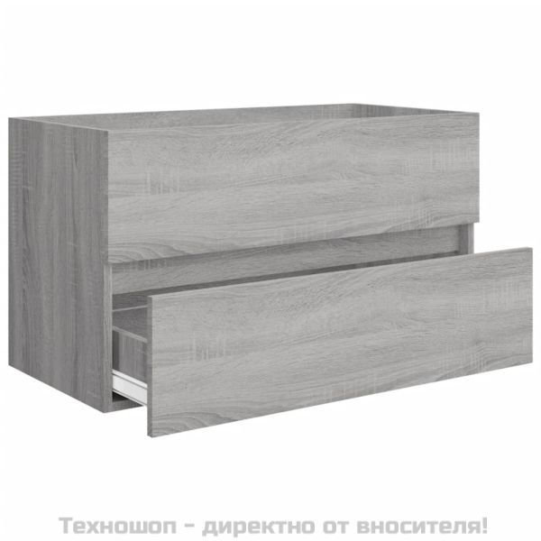 Комплект мебели за баня от 2 части сив сонома инженерно дърво